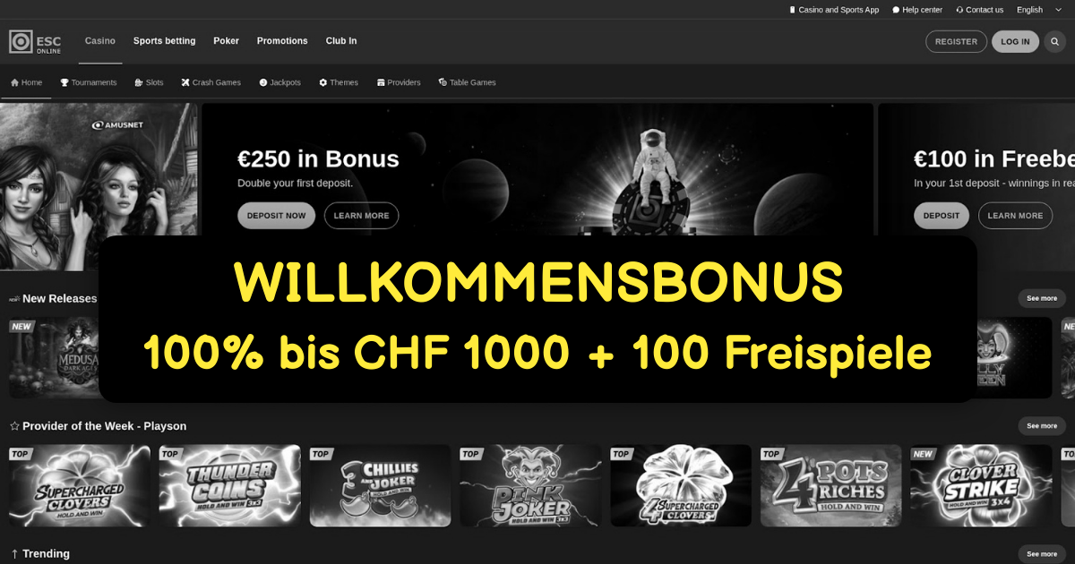 ESC Casino Schweiz - Erstklassiges Online Gaming